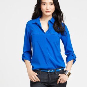 Ann Taylor Petite Silk ButtonDown Blouse - 0 Petite